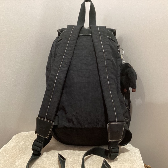 Kipling Black Nylon Backpack w/ Sven Gorilla Charm Drawstring Flap Lightweight main image 4